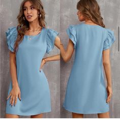 Ruffle Frill Layered Short Sleeve Tunic Dress Business Casual Cocktail. This Listing Is For The 1st Picture. Other Colors Are Listed Separately. Ships In 6-10 Days~All Purchases Shipped With A Special Gift 100% Polyester Size Tags Are In Letters Xs-(2) S-(4) M-(6) L-(8/10) Do You Love? Anthro Festival Preppy Casual Mumu Revolve Spell Reformation Puff Popular Swim Contemporary Layering Free People Cami Dress Top Events Lulu Vacation Beach Contemporary Anniversary Boat Weekend Pool Swim Night Out. Butterfly Sleeve Mini Dress With Ruffles, Elegant Shift Mini Dress With Ruffles, Short Sleeve Ruffled Shift Dress, Shift Dresses With Ruffles And Short Sleeves, Short Sleeve Shift Dress With Ruffles, Free People Cami, Ikat Maxi Dress, Dress Business Casual, Textured Bodycon Dress