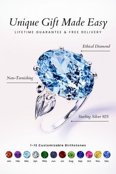 Capture the essence of the ocean's depth with this stunning 2CT blue birthstone ring, a heartfelt gift that embodies your eternal love. Offered with a lifetime guarantee and free delivery, it's a timeless piece for the most deserving mum. White Gold Topaz Ring In Sterling Silver As Gift, White Gold Sterling Silver Topaz Ring Gift, Gift Blue Topaz Diamond Ring In Silver, Exquisite Sterling Silver Promise Jewelry, Silver Blue Topaz Diamond Ring As Gift, Luxury Sterling Silver Topaz Promise Ring, Exquisite White Gold Diamond Ring As Gift, Exquisite White Gold Diamond Ring Gift, Oval Cubic Zirconia Topaz Ring Gift