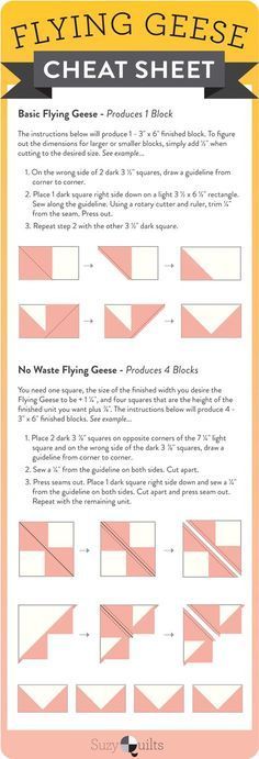 the flying geese sheet with instructions for how to make it and how to use them