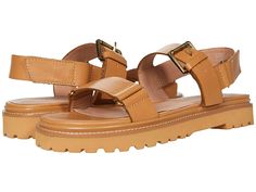 Madewell Chunky Lugsole Sandal - Women's Shoes : Desert Camel : Add some edge to your style this season with the Madewell Chunky Lugsole Sandal. Crafted from smooth leather upper. Strap with adjustable buckle closure. Ankle strap with adjustable hook and loop closure. Breathable leather lining and insole. Padded insole lends to all-day comfort. Cushy padding that molds to the shape of your feet. Chunky lug sole. Synthetic outsole. Imported. Measurements: Heel Height: 1 1 2 in Weight: 12 oz Platf Beach Ware, Digital Closet, Brown Style, Chunky Platform, Sport Sandals, Lug Sole, Branded Bags, Hook And Loop, Summer Shoes