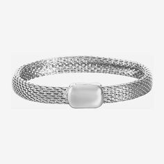 Perfect for slipping on that last-minute pop of chic, this silver-tone bracelet by Monet features a sleek and stylish magnetic closure.Metal: Silver tone MetalJewelry photos are enlarged to show detail.Jewelry Closure: Magnetic ClaspChain Length: 7 1/2 InchChain Width: .28 MillimetersCare: Wipe CleanBracelet Type: Tennis BraceletsMetal: ZincCountry of Origin: Imported Chic Silver Chain Bracelet For Formal Occasions, Modern Silver Stackable Chain Bracelet, Minimalist Silver Magnetic Bracelet, Minimalist Magnetic Silver Bracelet, Chic Silver Stackable Bracelets, Silver Minimalist Magnetic Bracelet, Silver Magnetic Bracelets, Modern Silver Bracelets With Magnetic Closure, Modern Silver Magnetic Bracelets