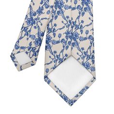 These elegant and artistic floral ties are based on an 18th century French toile design, but they are made from a modern material -- recycled plastic water bottles! Milled to look and feel like silk, these eco-friendly ties are printed instead of dyed with chemicals like silk is. That makes them far better for the environment. The color is fully customizable, making this artistic design perfect for weddings. As shown, the Floral Toile necktie is an elegant way to add subtle detail and texture to Elegant Patterned Tie With Floral Print, Elegant White Ties For Spring, Elegant White Spring Ties, Elegant Ties For Spring Gifts, Elegant Tie As A Spring Gift, Elegant Floral Print Ties For Spring, Elegant Spring Ties As A Gift, Elegant Floral Print Summer Ties, Elegant Summer Floral Print Ties