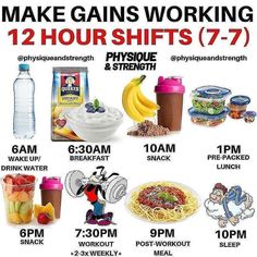 12 Hour Shift Meals, Bulking Meals, 12 Hour Shift, Weight Gain Tips, Healthy Weight Gain Foods, Food To Gain Muscle, Weight Gain Journey, Weight Gain Diet, 12 Hour Shifts