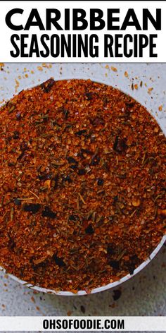 The text reads, Caribbean Seasoning Recipe Flavored Salts Recipes, Homemade Dry Mixes, Dry Rub Recipes, Spice Blends Recipes, Homemade Spice Mix, Spice Mix Recipes, Seasoning And Spice, Homemade Spice Blends, Seasoning Recipe