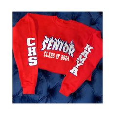 Senior Sweatshirts Available in all colors, please use personalization field to -Design number -specific color of sweatshirt -include 2/3 school colors for the words -include name -include school initials -Glitter or No Glitter  If you have a specific way you want the sweatshirt made please message me. If getting Design 1 with a picture or school logo please send picture through message.  Since this is unisex sweatshirt, the fit is intended to be over-sized. If you are wanting a fitted look, we Senior Sweatshirts, Design Number, Class Of 2023, School Logo, School Colors, Sweater Pullover, Dallas Tx, Lettering Design, Unisex Sweatshirt