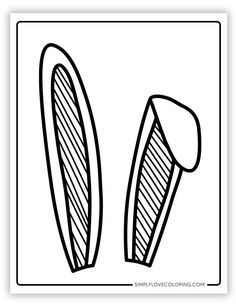 a black and white drawing of two curved objects