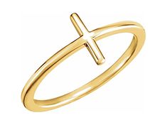 14K yellow gold sideways cross style ring. Cross Ring, Stone Rings, Prong Setting, Custom Jewelry, Turquoise Ring, Natural Gemstones, Jewelry Gifts, Gold Bracelet, Jewelry Rings