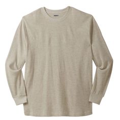 Kingsize Waffle-Knit Thermal Crewneck Tee In Heather Oatmeal Size 4x Big Our Popular Thermal Knit Shirt Is An Unbeatable Value With A Thick Waffle Texture. Order A Few Different Colors For Layering Or Wearing Alone. Horn Buttons At Placket. Ribbed Collar And Cuffs. Straight Hem With Side Vents. Relaxed Fit Crewneck Collar Long Sleeves Warm Waffle Knit Texture Cotton/Polyester Machine Wash; Imported Big Length Approx. 32” Color: Heather Oatmeal Condition: New In Bag Beige Long Sleeve T-shirt With Relaxed Fit, Beige Waffle Knit Long Sleeve Top, Casual Long Sleeve Oatmeal Sweater, Beige Long Sleeve Waffle Knit Top, Casual Oatmeal Tops For Fall, Casual Oatmeal Fall Tops, Cream Long Sleeve Relaxed Fit T-shirt, Cream Long Sleeve T-shirt Relaxed Fit, Cream Long Sleeve Waffle Knit Top