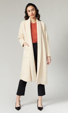 (1) Libby Shawl Collar Soft Coat Coatigan Outfit, Sitting By The Fireplace, Sweaters 2022, Warm Blankets Cozy, Comfy Cardigan, By The Fireplace, Cozy Coats, Chic Coat, Style Coat