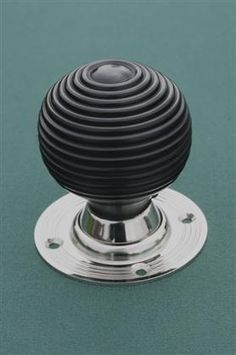 an image of a black knob on a green surface