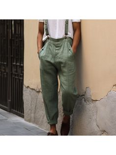 Men Linen Pants, Men's Holiday Linen Casual Suspenders Men Linen Pants, Mens Linen Pants, Mens Holiday, Linen Casual, Linen Pants, Suspenders, Green And Grey, Trousers, Grey