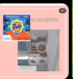 two pictures one with laundry detergent and the other with washing machine