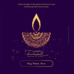 Happy Diwali Diya Wishes Card 2021 With Name Editor Online