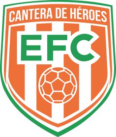 an orange and green soccer logo with the words'efc'in spanish on it