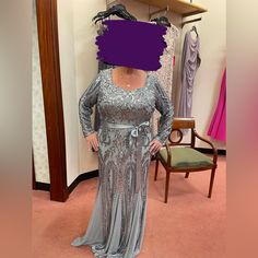 Mother Of Bride, Mother Of Grown, Formal Dress, Mardi Gras Ball Gown Mardi Gras Ball, Dresses Silver, Mother Of Bride, Formal Gown, Silver Dress, Silver Sequin, Formal Gowns, Formal Dress, Ball Gown