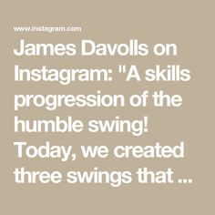 the words james davis on instagramm'a skills progression of the number swing today, we created three swings that