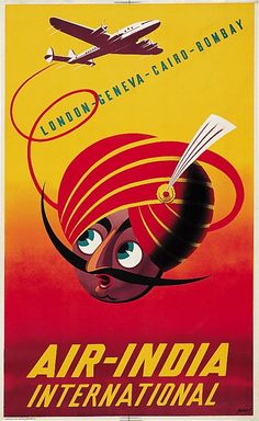 an air india international poster from the 1950's