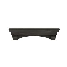 a black wooden shelf on a white background