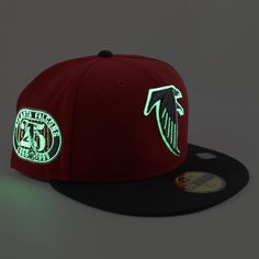 Atlanta Falcons 25th New Era 59Fifty Fitted Hat in Red & Black with Green Under Brim. Nfl Falcons, Red Black Green, Hat Stores, Green Bottom, Fresh Outfits, New Era Cap, Top Game, Thank You God, New Era 59fifty