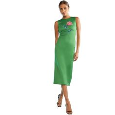 The Seamless Dress Green | Cynthia Rowley | Wolf & Badger Seamless Dress, Sleeveless Midi Dress, Dress Midi, Cynthia Rowley, Midi Length Dress, Night Looks, Midi Dress Sleeveless, Zipper Detail, Independent Designers Fashion