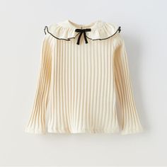 Nwt Zara Collar Rib Top 18-24m D Cute Cream Top For Fall, Cream Tops For Spring Playtime, Casual Cream Tops For Playwear, Cute Cream Playwear Top, Cute Cream Top For Playwear, Cute Winter Tops By Zara, Cream Tops For Spring Playwear, Zara Cream Long Sleeve Tops, Cute Zara Tops For Fall