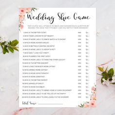 a wedding game with flowers on it