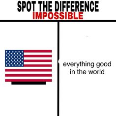 an american flag with the words spot the difference impossible