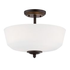 Designers Fountain Darcy 3-Light 16-in Oil-Rubbed Bronze Semi Flush Mount Light Lowes.com