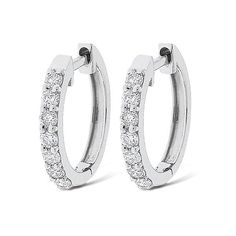 Small Diamond Hoop Earrings – Lindsey Leigh Jewelry Classic Diamond Huggie Earrings, Classic White Gold Huggie Earrings With Diamond Accents, Classic White Huggie Earrings With Diamond Accents, Classic Platinum Hoop Earrings With Diamond Accents, Luxury Diamond Huggie Earrings In Diamond White, Luxury Diamond White Diamond Huggie Earrings, Classic Diamond White Huggie Earrings With Pave Setting, Classic Diamond Huggie Earrings With Pave Setting, Timeless Diamond Huggie Earrings With Pave Setting