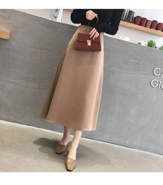 Elegant Glossy Satin Plain Office High Waist Skirt | Uniqistic.com Full Length Pleated Dress, High Waisted A Line Skirt, Long Satin Skirt, Unique Skirts, Cheap Skirts, Office Skirt, Nature Dress, Skirts Women, Korean Casual