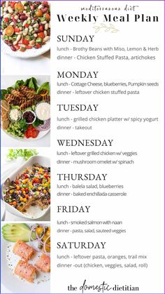 an image of a meal plan for the week