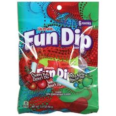 fun dip gummy fruit flavored candy, 6 - ounce bags pack of 6