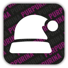 a black and pink sticker with the word purimia on it's side