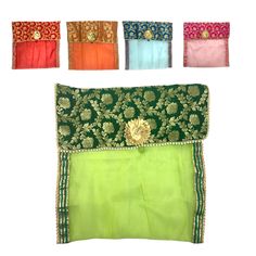 Description: Brocade Sari keeping bags for organizing and protecting your precious sarees and clothes. These bags have one side made of fabric and other side made of brocade Fabric. *There is a zip for the closure. Keeps your clothes protected. Can keep one sari/ lehnga set in a bag. Provides Protection & Safety (As Its Leakage Proof) Of Your Expensive Dress Material Package Content- 2 Covers Please contact us for any queries / questions. **** For International Shipments, where we are shipping p Saree Bags, Saree Cover, Cloth Organizer, India Saree, Indian Wedding Favors, Expensive Dresses, Packing Bags, Wardrobe Organisation, Elegant Wedding Favors