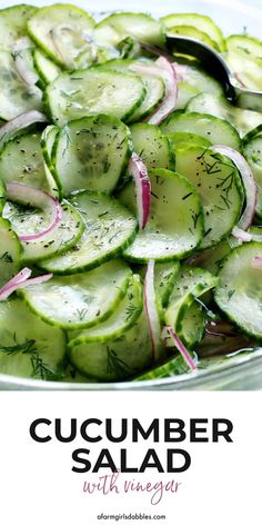 cucumber salad with vinegar in a bowl