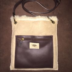 Ugg Australia Leather/ Sheepskin Cross Body Bag Never Worn Excellent Condition Tags Included Brown Leather Bag With Faux Fur Lining, Brown Sheepskin Bag With Faux Fur Lining, Everyday Use Brown Sheepskin Bag, Brown Sheepskin Shoulder Bag For Everyday Use, Ugg Australia, Cross Body Bag, Womens Uggs, Tan Brown, Body Bag