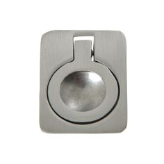 a square metal object with a hole in the center on a white background, it is isolated for use as an appliance