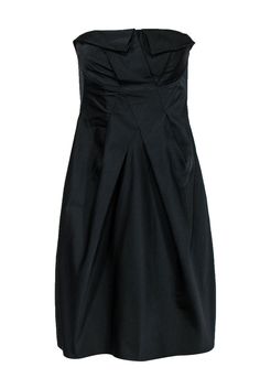 Current Boutique-Armani Collezioni - Black Strapless A-Line Asymmetric Pleated Dress Sz 4 Formal A-line Dress With Folds, Formal Strapless Dress With Pleated Waist, Spring Gala Dress With Folds, Cocktail Mini Dress With Ruched Bodice And Asymmetrical Neckline, A-line Mini Dress With Pleated Waist For Evening, Evening A-line Mini Dress With Pleated Waist, Evening Mini Dress With Asymmetrical Ruched Bodice, Evening Mini Dress With Ruched Bodice And Asymmetrical Neckline, Evening Mini Dress With Asymmetrical Neckline And Ruched Bodice