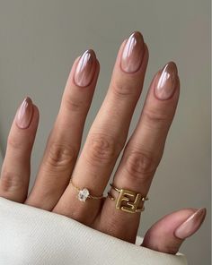 Mistral Nail Ideas, Earth Tones Nail Art, Ombre Nails Biab, Hey Great Nails, Ombré Biab Nails, Ombre Pigment Nails, Biab Chrome Nails, Eyeshadow Nails Art, Biab Nails Inspiration Almond