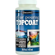 clear pouring topcoat for acrylic paint, 16oz / 475ml