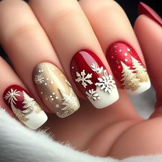 Winter Motifs, Classy Nail Art Ideas, Korean Nail Art, Festive Nail Art, Nail Art For Beginners, Blue Nail