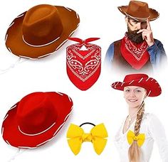 several hats and ties are arranged in the shape of hearts