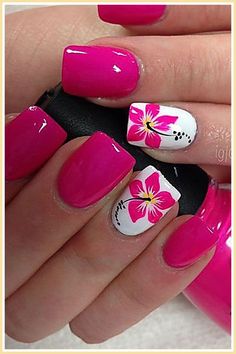 Best nail polish colors to self-manicure with at home. Tropical Nail Designs, Gel French Manicure, Gel Nail Polish Colors, Summer Gel Nails, Tropical Nails, Gel Nail Art Designs, Summer Toe Nails, Pedicure Designs, Purple Nail