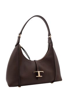 Leather shoulder bag with T Timeless strap- Closure With Zip- Contrasting Profiles- Internal Pocket- Made In Italy- Leather | Tod's Women's Shoulder Bag in Brown | SS24 Tods Bag, Timeless Wardrobe Staples, Survival Prepping, Italian Luxury, Luxury Retail, Luxury Shoes, Luxury Boutique, Shoulder Bag Women, Wardrobe Staples