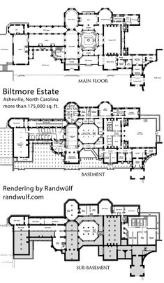 two floor plans for the billmore estate