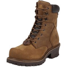 Material: Leather Design: Lace-up Shaft Height: 8 inch Toe: Round, steel toe Sole: Rubber Heel: Work Electrical Hazard rated Exceeds ASTM standards Steel shank Goodyear storm welt Felxwelt insole Style: 55026 Chippewa Boots, Working Boots, Logger Boots, Steel Toe Work Boots, Rubber Heels, Leather Design, Work Boots, Western Wear, Jeans Fit