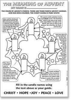 a coloring page for the meaning of advent