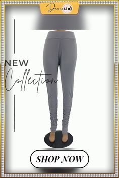 Autumn Sweatpants Women Joggers Stacked Leg Pants Gray High Waist Stretch Pants, Gray Stretch High Waist Pants, High Waist Stretch Gray Pants, Gray High-waist Stretch Sweatpants, Gray Stretch High Waist Sweatpants, High Waist Stretch Gray Sweatpants, Gray Stretch High-waist Sweatpants, Stretch High Waist Gray Sweatpants, Trendy Gray Stretch Bottoms