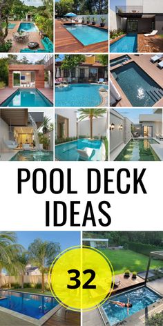 32 Stunning Pool Deck Ideas 2024: Transform Your Backyard Oasis - placeideal.com Small Outdoor Bar, Concrete And Pavers, Pool Area Decorating Ideas, Concrete Decks, Pool Deck Furniture, Pool Deck Ideas Inground, Homemade Pools, Concrete Pools