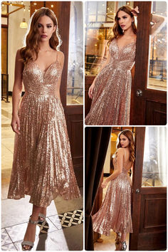 acelimosf™-V-neck suspender dress slim sequined princess dress Princess Dress